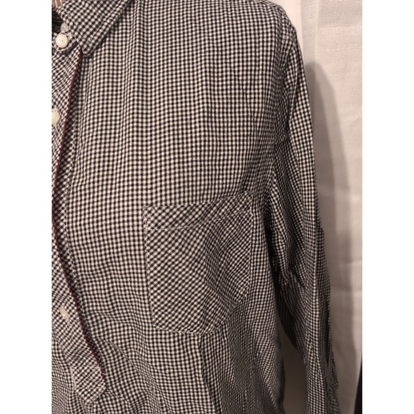 Victoria's Secret Black & White Gingham Long Sleeve Cotton/Silk Shirt‎ Large - Picture 3 of 12